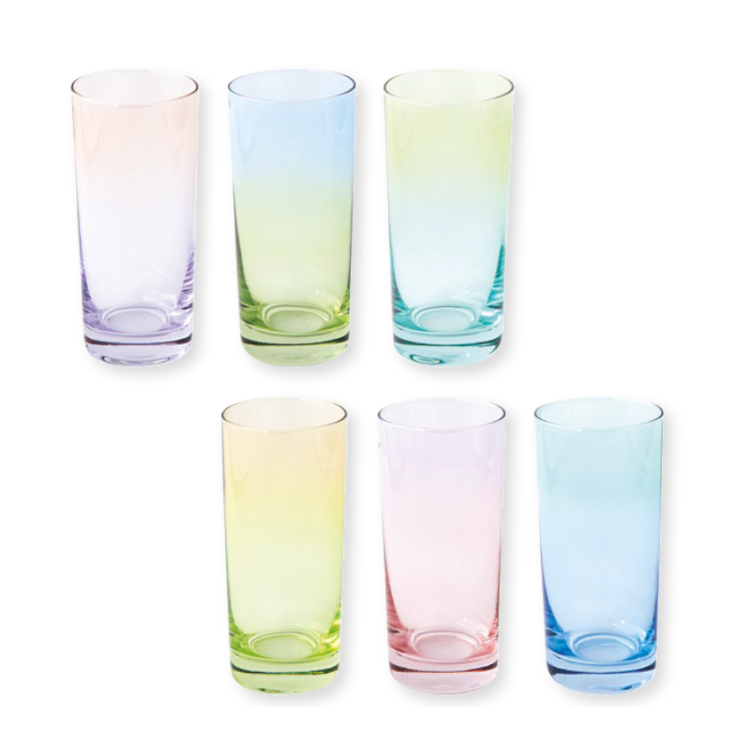 Set de 6 vasos altos Rainbow