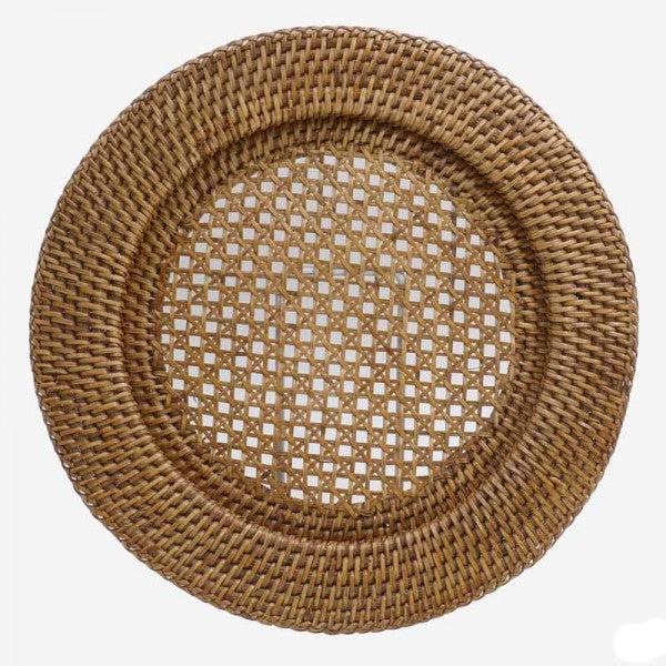 Bajoplato redondo rattan